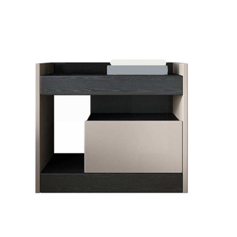 Contemporary Night Table Faux Wood Bedside Cabinet with Drawer Right 1 Piece Clearhalo 'Bedroom Furniture' 'furn' 'furn_night_stand' 'Furniture' 'night_stand' 'Nightstands' 7472276