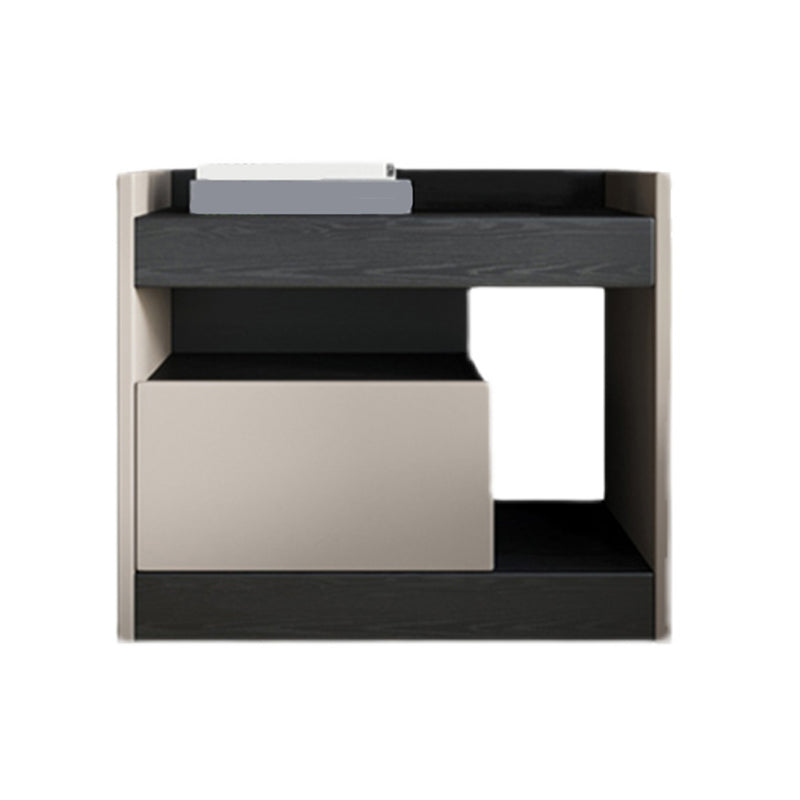 Contemporary Night Table Faux Wood Bedside Cabinet with Drawer Clearhalo 'Bedroom Furniture' 'furn' 'furn_night_stand' 'Furniture' 'night_stand' 'Nightstands' 7472282