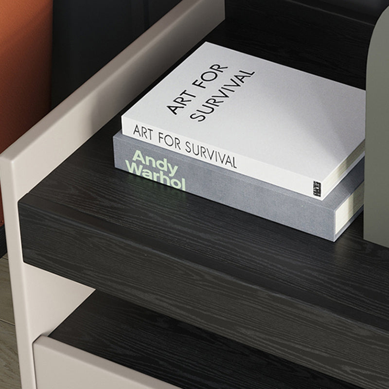 Contemporary Night Table Faux Wood Bedside Cabinet with Drawer Clearhalo 'Bedroom Furniture' 'furn' 'furn_night_stand' 'Furniture' 'night_stand' 'Nightstands' 7472283