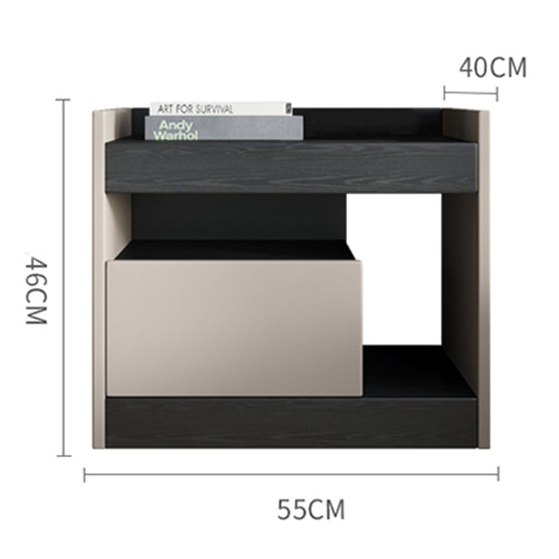 Contemporary Night Table Faux Wood Bedside Cabinet with Drawer Clearhalo 'Bedroom Furniture' 'furn' 'furn_night_stand' 'Furniture' 'night_stand' 'Nightstands' 7472285