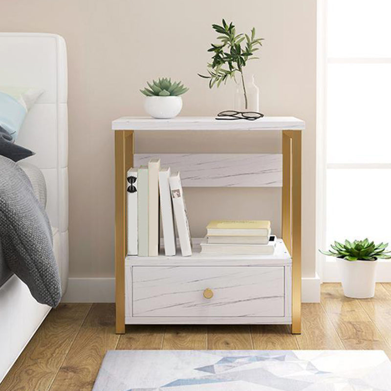 Contemporary Night Table Faux Wood Bedside Cabinet for Bedroom Clearhalo 'Bedroom Furniture' 'furn' 'furn_night_stand' 'Furniture' 'night_stand' 'Nightstands' 7472413