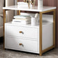 Contemporary Night Table Faux Wood Bedside Cabinet for Bedroom White-Gold 1 Piece 2 Clearhalo 'Bedroom Furniture' 'furn' 'furn_night_stand' 'Furniture' 'night_stand' 'Nightstands' 7472418