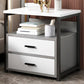 Contemporary Night Table Faux Wood Bedside Cabinet for Bedroom Gray Black 1 Piece 2 Clearhalo 'Bedroom Furniture' 'furn' 'furn_night_stand' 'Furniture' 'night_stand' 'Nightstands' 7472422