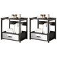 Contemporary Night Table Faux Wood Bedside Cabinet for Bedroom White-Black 2 Piece Set 1 Clearhalo 'Bedroom Furniture' 'furn' 'furn_night_stand' 'Furniture' 'night_stand' 'Nightstands' 7472428