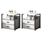 Contemporary Night Table Faux Wood Bedside Cabinet for Bedroom Gray Black 2 Piece Set 2 Clearhalo 'Bedroom Furniture' 'furn' 'furn_night_stand' 'Furniture' 'night_stand' 'Nightstands' 7472434