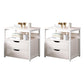 Contemporary Night Table Faux Wood Bedside Cabinet for Bedroom White 2 Piece Set 2 Clearhalo 'Bedroom Furniture' 'furn' 'furn_night_stand' 'Furniture' 'night_stand' 'Nightstands' 7472435