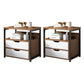 Contemporary Night Table Faux Wood Bedside Cabinet for Bedroom Oak 2 Piece Set 2 Clearhalo 'Bedroom Furniture' 'furn' 'furn_night_stand' 'Furniture' 'night_stand' 'Nightstands' 7472436
