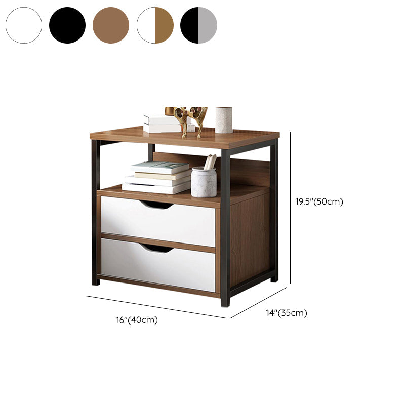 Contemporary Night Table Faux Wood Bedside Cabinet for Bedroom Clearhalo 'Bedroom Furniture' 'furn' 'furn_night_stand' 'Furniture' 'night_stand' 'Nightstands' 7472438