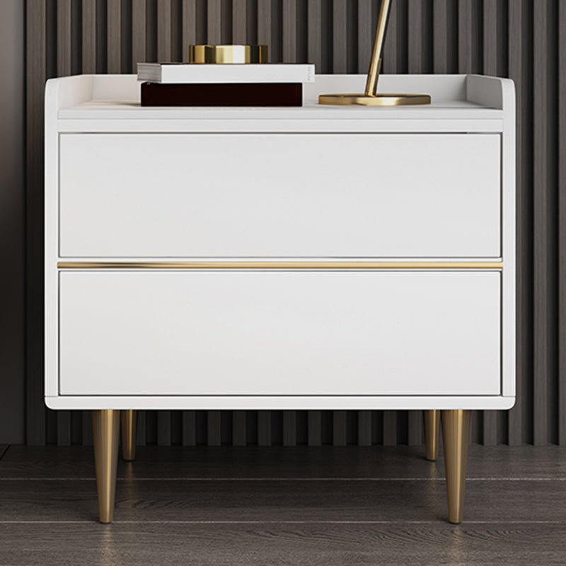 Nightstand Glam Stone Classic Stone Accent Table Table avec des tiroirs