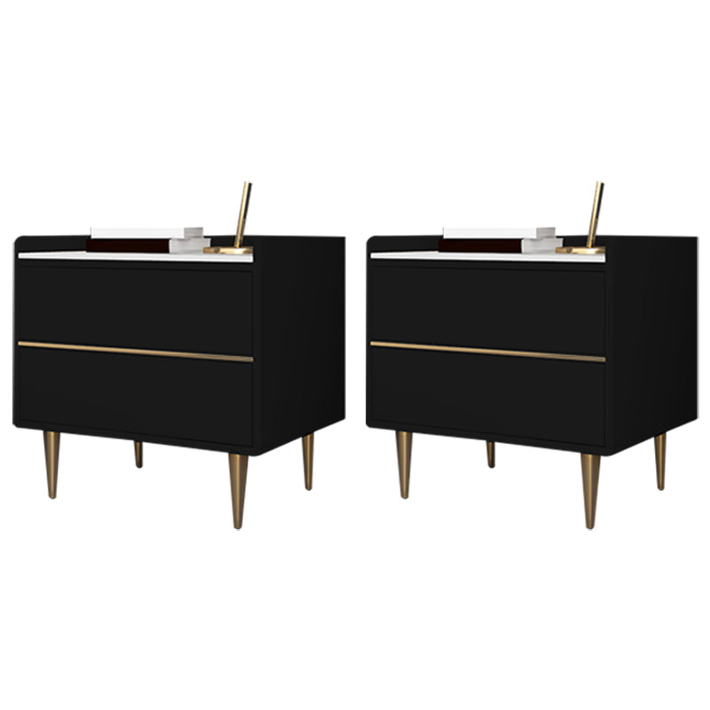 Nightstand Glam Stone Classic Stone Accent Table Table avec des tiroirs