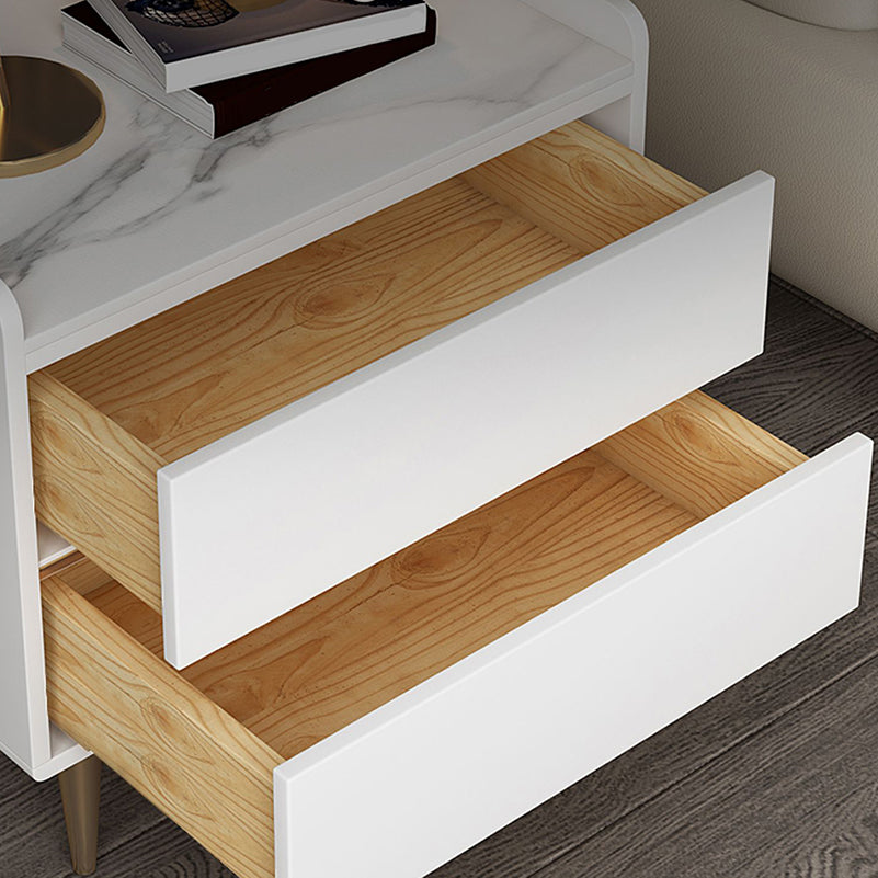 Nightstand Glam Stone Classic Stone Accent Table Table avec des tiroirs