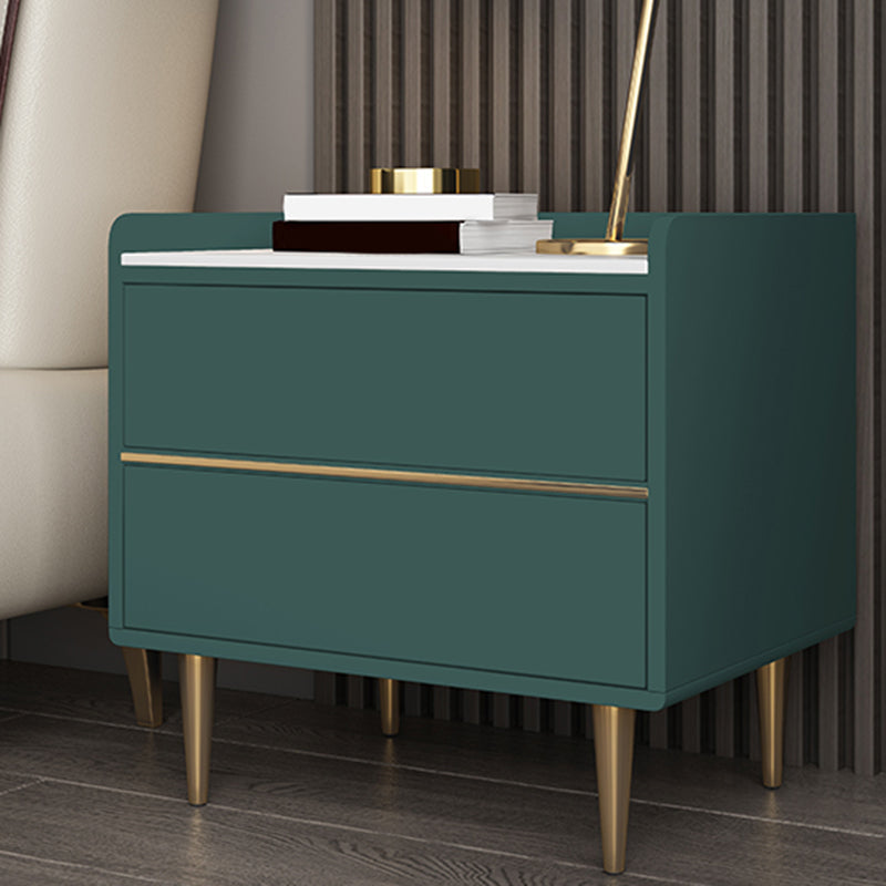 Nightstand Glam Stone Classic Stone Accent Table Table avec des tiroirs