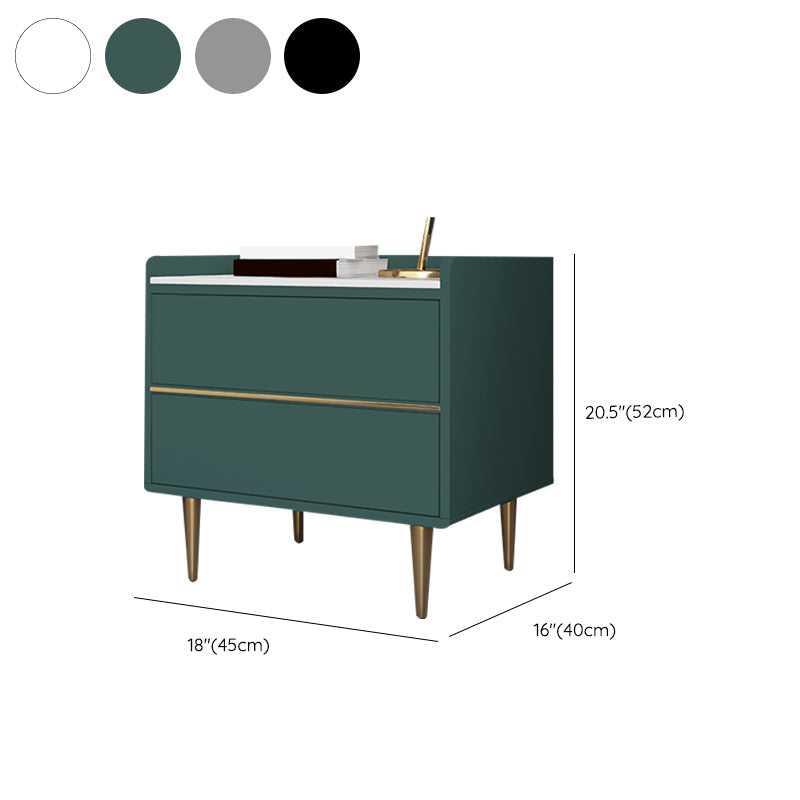 Nightstand Glam Stone Classic Stone Accent Table Table avec des tiroirs