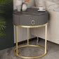 Glam Bed Nightstand Stone Accent Table Nightstand with Drawer Black-Gold 1 Piece Shelf Not Included Clearhalo 'Bedroom Furniture' 'furn' 'furn_night_stand' 'Furniture' 'night_stand' 'Nightstands' 7472562