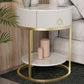 Glam Bed Nightstand Stone Accent Table Nightstand with Drawer Clearhalo 'Bedroom Furniture' 'furn' 'furn_night_stand' 'Furniture' 'night_stand' 'Nightstands' 7472564