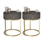 Glam Bed Nightstand Stone Accent Table Nightstand with Drawer Black-Gold 2 Piece Set Shelf Not Included Clearhalo 'Bedroom Furniture' 'furn' 'furn_night_stand' 'Furniture' 'night_stand' 'Nightstands' 7472582