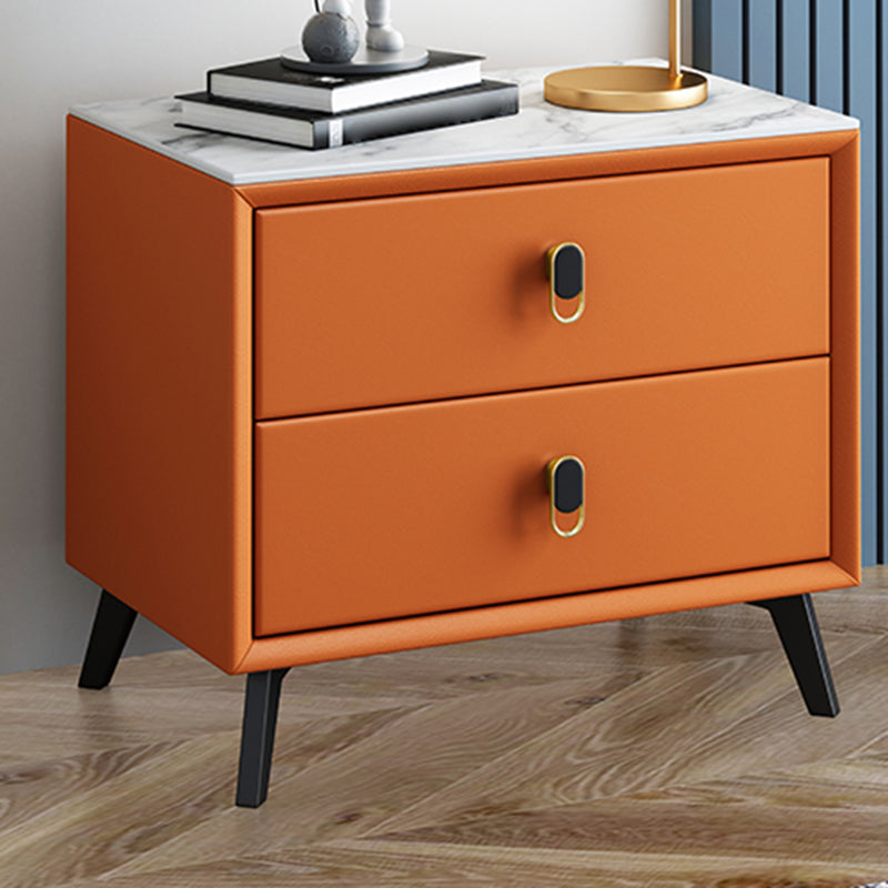 Cama glamorosa Nightsand acento de acento de acento con cajones