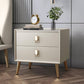 Glam Accent Table Nightstand Stone Bedside Cabinet with Drawers Beige 1 Piece Clearhalo 'Bedroom Furniture' 'furn' 'furn_night_stand' 'Furniture' 'night_stand' 'Nightstands' 7472735