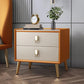 Glam Accent Table Nightstand Stone Bedside Cabinet with Drawers 18"L x 16"W x 19"H Orange White 1 Piece Clearhalo 'Bedroom Furniture' 'furn' 'furn_night_stand' 'Furniture' 'night_stand' 'Nightstands' 7472736