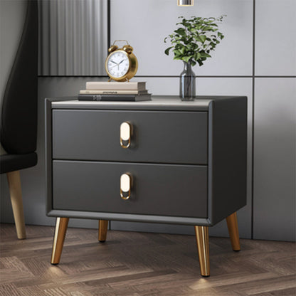 Glam Accent Table Nightstand Stone Bedside Cabinet with Drawers Dark Gray 1 Piece Clearhalo 'Bedroom Furniture' 'furn' 'furn_night_stand' 'Furniture' 'night_stand' 'Nightstands' 7472738