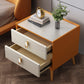 Glam Accent Table Nightstand Stone Bedside Cabinet with Drawers 20"L x 16"W x 19"H Orange White 1 Piece Clearhalo 'Bedroom Furniture' 'furn' 'furn_night_stand' 'Furniture' 'night_stand' 'Nightstands' 7472739