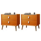 Glam Accent Table Nightstand Stone Bedside Cabinet with Drawers Orange 2 Piece Set Clearhalo 'Bedroom Furniture' 'furn' 'furn_night_stand' 'Furniture' 'night_stand' 'Nightstands' 7472749