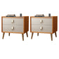 Glam Accent Table Nightstand Stone Bedside Cabinet with Drawers Orange White 2 Piece Set Clearhalo 'Bedroom Furniture' 'furn' 'furn_night_stand' 'Furniture' 'night_stand' 'Nightstands' 7472752