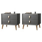 Glam Accent Table Nightstand Stone Bedside Cabinet with Drawers Light Gray 2 Piece Set Clearhalo 'Bedroom Furniture' 'furn' 'furn_night_stand' 'Furniture' 'night_stand' 'Nightstands' 7472754