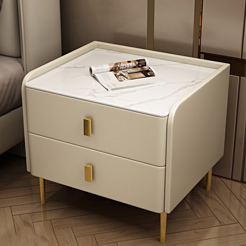 Comodino da comodino in pietra glam accento comodino con 2 cassetti