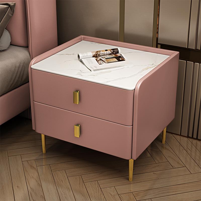 Comodino da comodino in pietra glam accento comodino con 2 cassetti