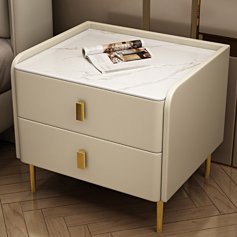 Comodino da comodino in pietra glam accento comodino con 2 cassetti