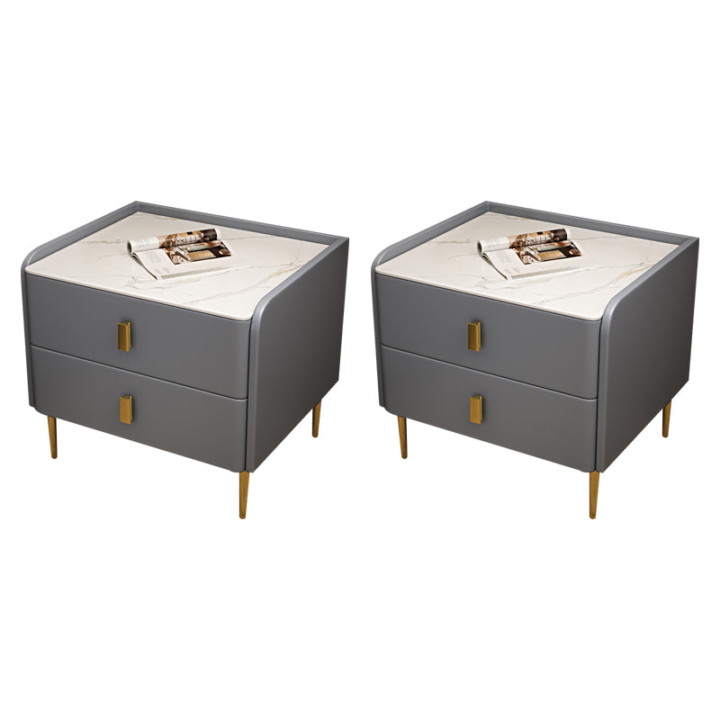 Comodino da comodino in pietra glam accento comodino con 2 cassetti