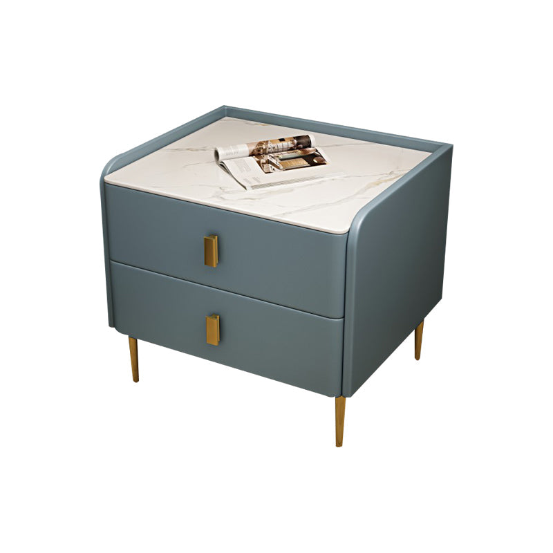 Comodino da comodino in pietra glam accento comodino con 2 cassetti