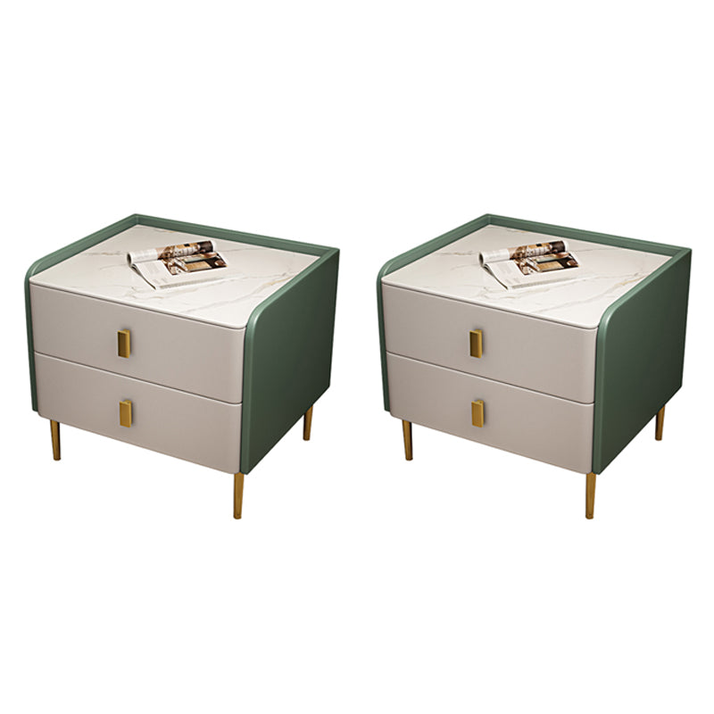 Comodino da comodino in pietra glam accento comodino con 2 cassetti