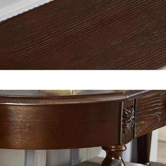 Mid Century Modern Wood Console Table Half Moon Console Accent Table for Hall