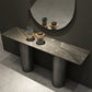 Modern Rectangular Console Table Stone Console Sofa Table in Grey 71"L x 16"W x 31"H Clearhalo 'Console Tables' 'console_tables' 'Entry & Mudroom Furniture' 'furn' 'furn_console_tables' 'Furniture' 7472832