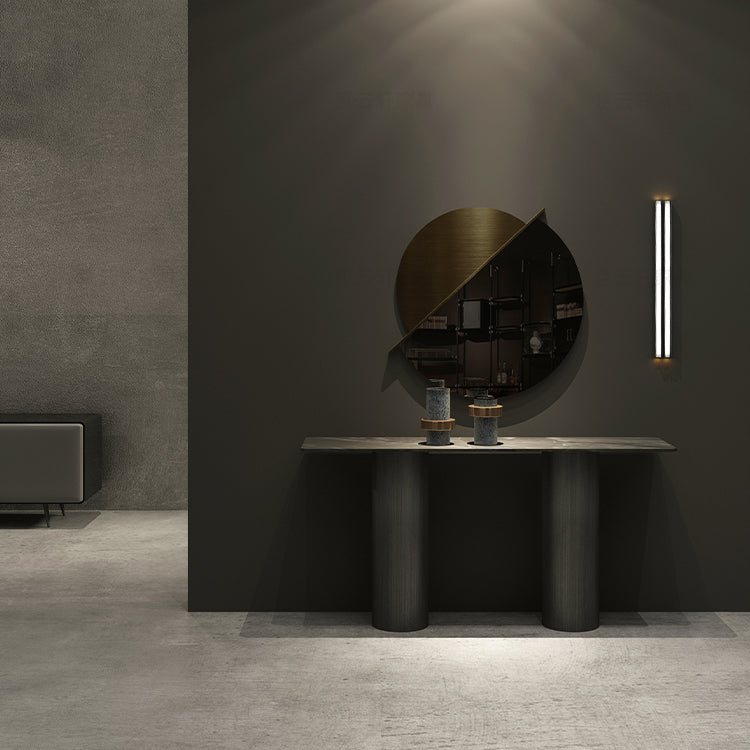 Modern Rectangular Console Table Stone Console Sofa Table in Grey Clearhalo 'Console Tables' 'console_tables' 'Entry & Mudroom Furniture' 'furn' 'furn_console_tables' 'Furniture' 7472835