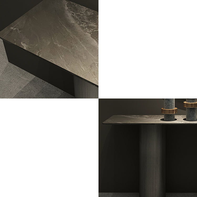 Modern Rectangular Console Table Stone Console Sofa Table in Grey Clearhalo 'Console Tables' 'console_tables' 'Entry & Mudroom Furniture' 'furn' 'furn_console_tables' 'Furniture' 7472839