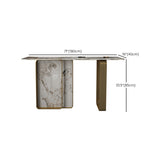 Tavolino console rettangolare moderna Tabella di divano console in oro e bianco