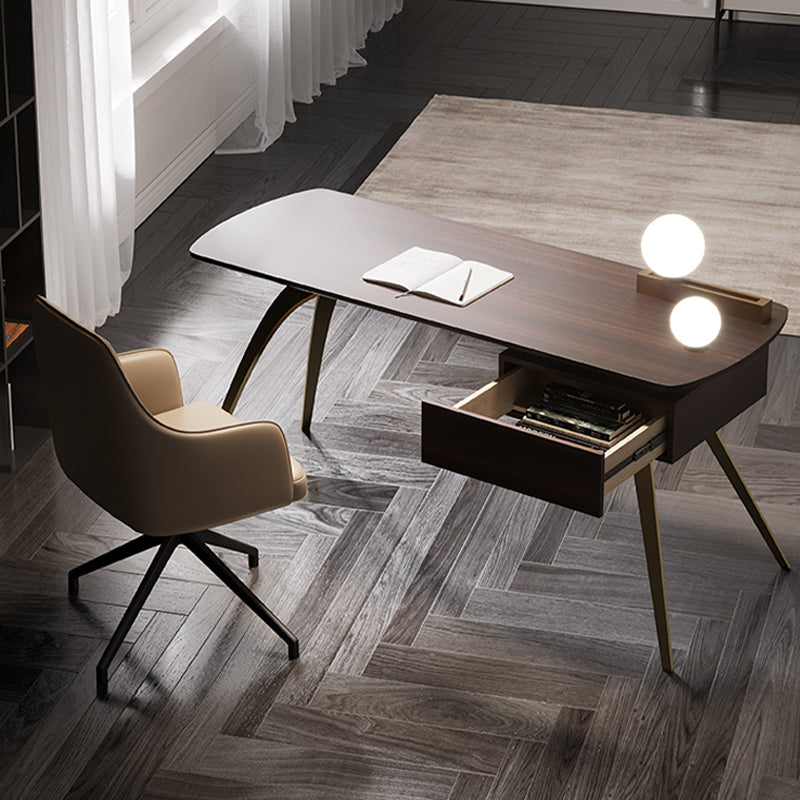 Scrivania in legno ingegnerizzato in stile glam scrivania in metallo per ufficio