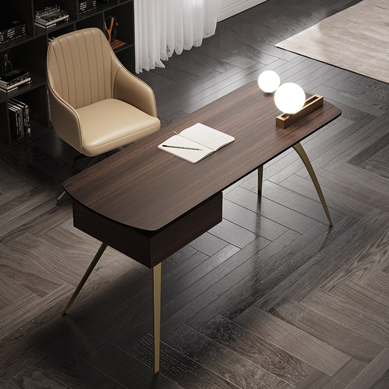 Scrivania in legno ingegnerizzato in stile glam scrivania in metallo per ufficio