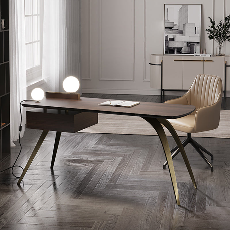 Scrivania in legno ingegnerizzato in stile glam scrivania in metallo per ufficio