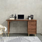 Glam Style Wood Office Desk rechthoekige vorm Taakbureau met 3 laden voor thuis
