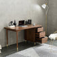 Glam Style Wood Office Desk rechthoekige vorm Taakbureau met 3 laden voor thuis