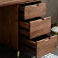 Glam Style Wood Office Desk rechthoekige vorm Taakbureau met 3 laden voor thuis