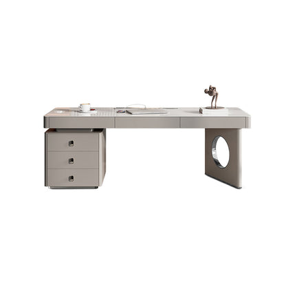 Rectangle Stone Top Office Desk Glam Writing Desk with Drawers for Office Gray Clearhalo 'furn' 'furn_office_desk' 'Furniture' 'Office Desks' 'Office Furniture' 'office_desk' 7473481