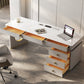 Rectangle Stone Top Office Desk Glam Writing Desk with Drawers for Office Clearhalo 'furn' 'furn_office_desk' 'Furniture' 'Office Desks' 'Office Furniture' 'office_desk' 7473482