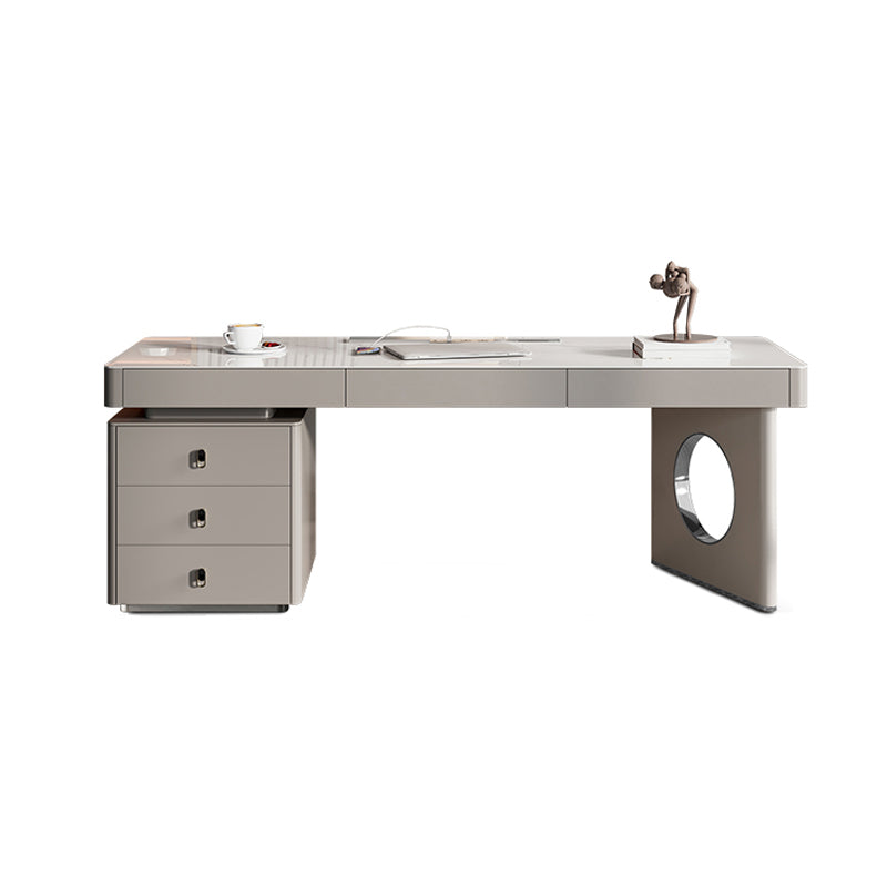 Rectangle Stone Top Office Desk Glam Writing Desk with Drawers for Office Clearhalo 'furn' 'furn_office_desk' 'Furniture' 'Office Desks' 'Office Furniture' 'office_desk' 7473485