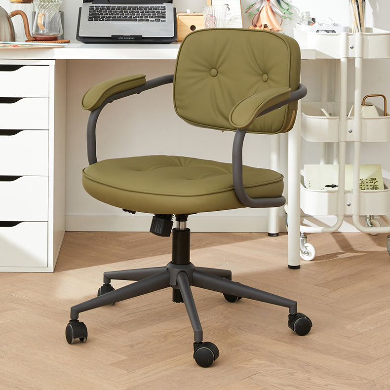 Modern Padded Arms Office Chair Tilt Mechanism Leather No Distressing Ergonomic Chair Clearhalo 'furn' 'furn_office_chair' 'Furniture' 'Office Chairs' 'Office Furniture' 'office_chair' 7473523
