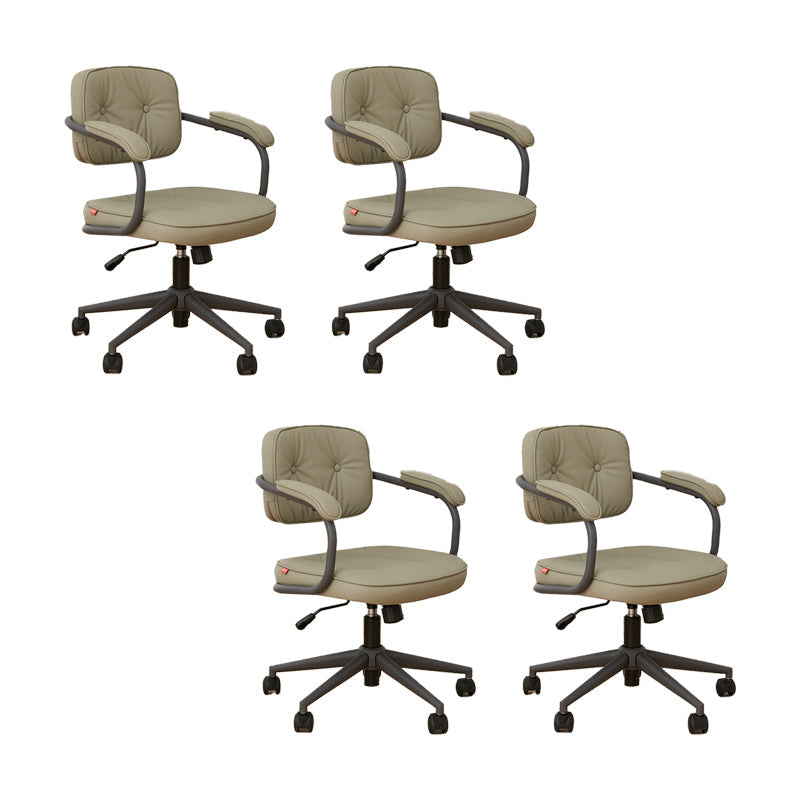 Modern Padded Arms Office Chair Tilt Mechanism Leather No Distressing Ergonomic Chair Grey 4 Piece Set Clearhalo 'furn' 'furn_office_chair' 'Furniture' 'Office Chairs' 'Office Furniture' 'office_chair' 7473524